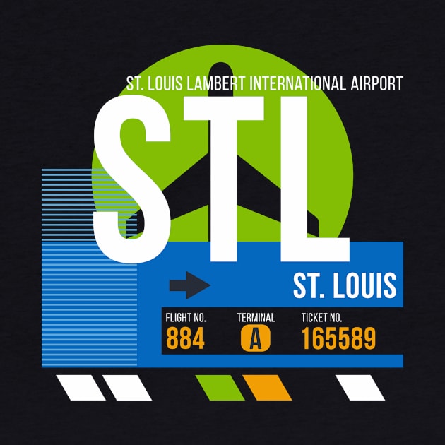 St. Louis (STL) Airport // Retro Sunset Baggage Tag by Now Boarding